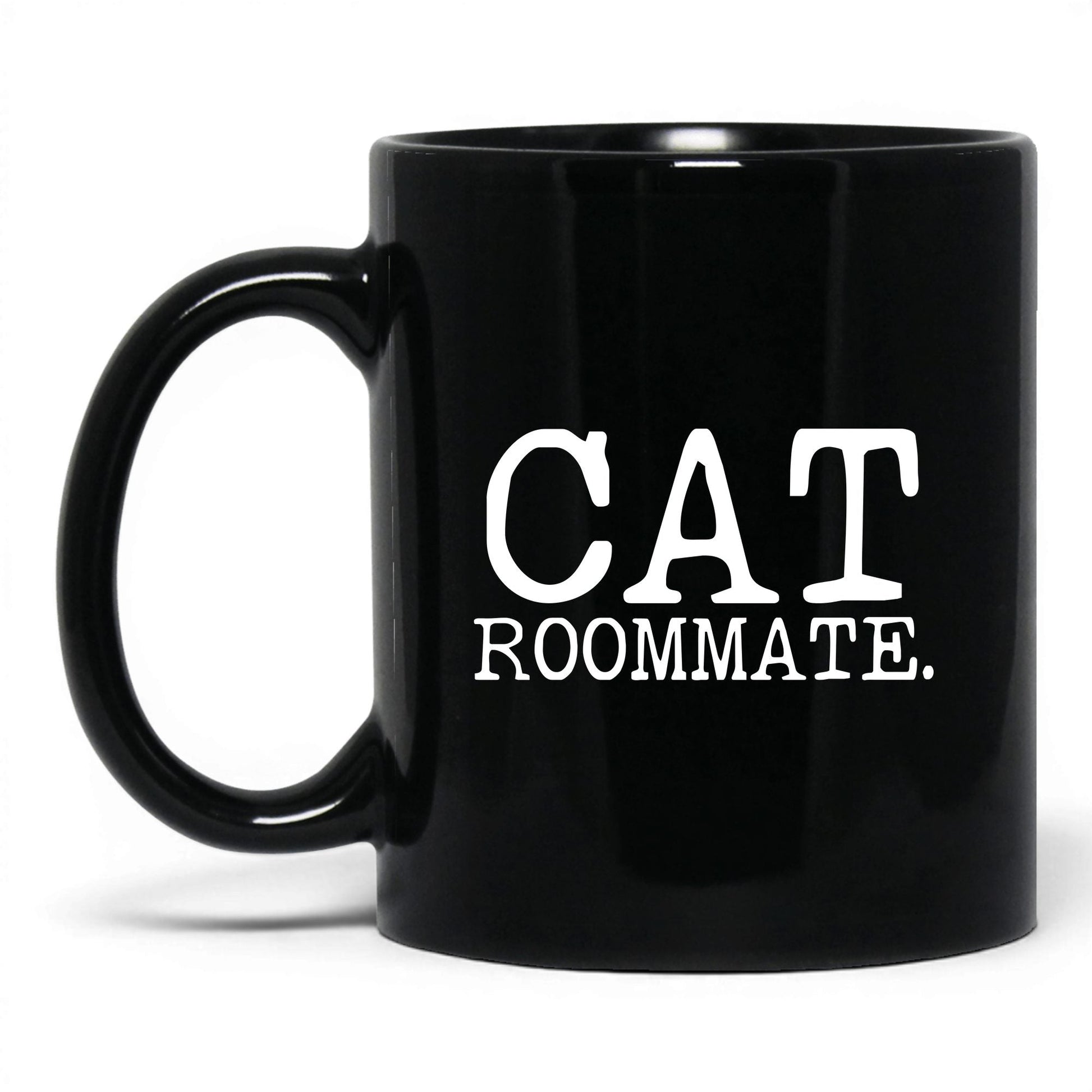Cat Roommate 11oz black coffee mug