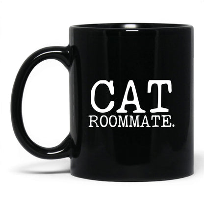 Cat Roommate 11oz black coffee mug