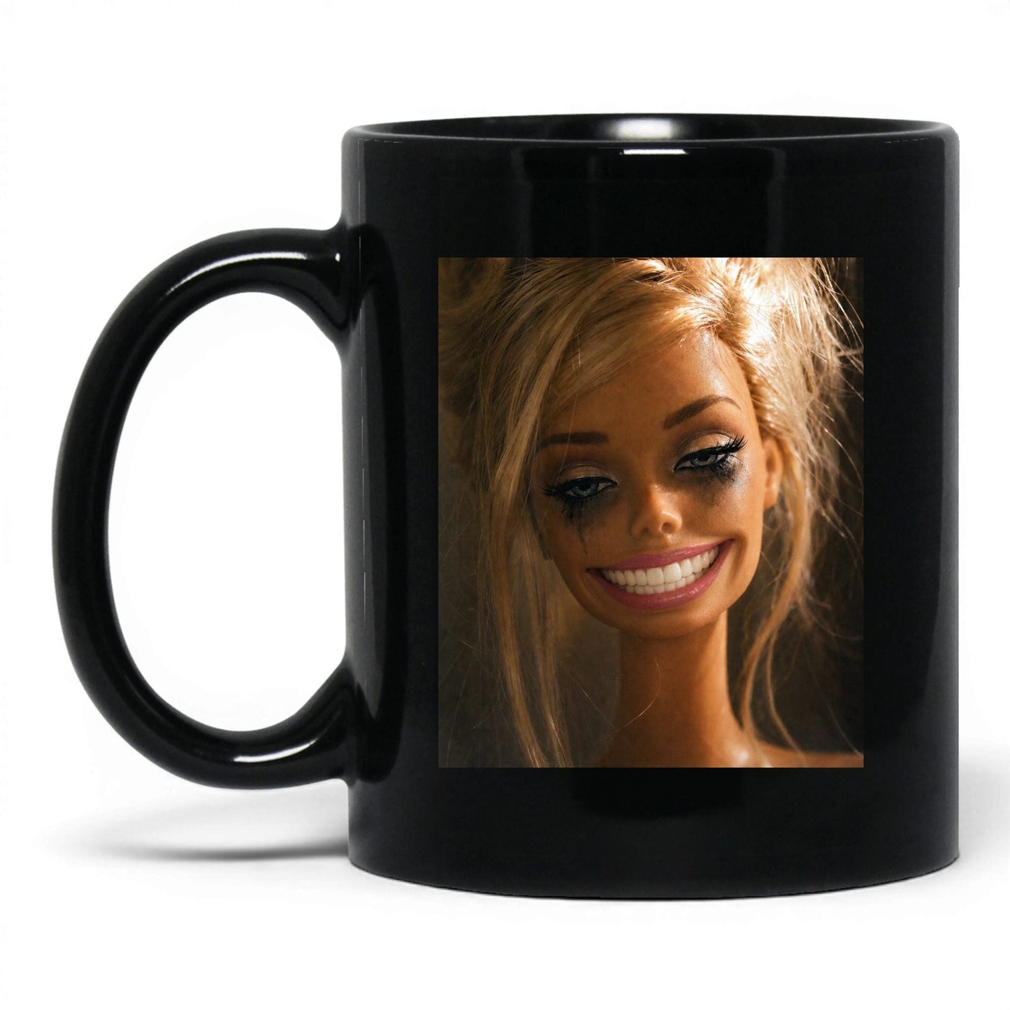Fake Happy Doll Face Coffee Mug