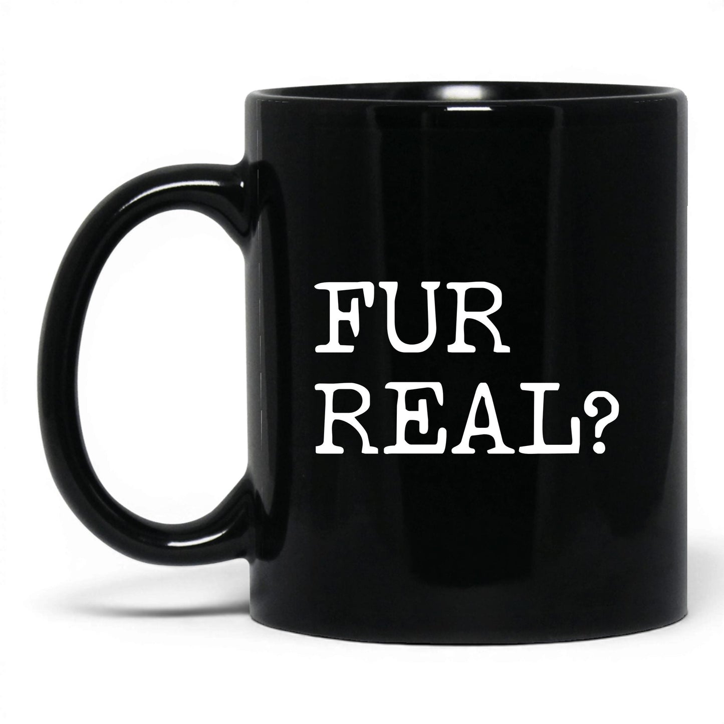 Fur Real 11oz black coffee mug
