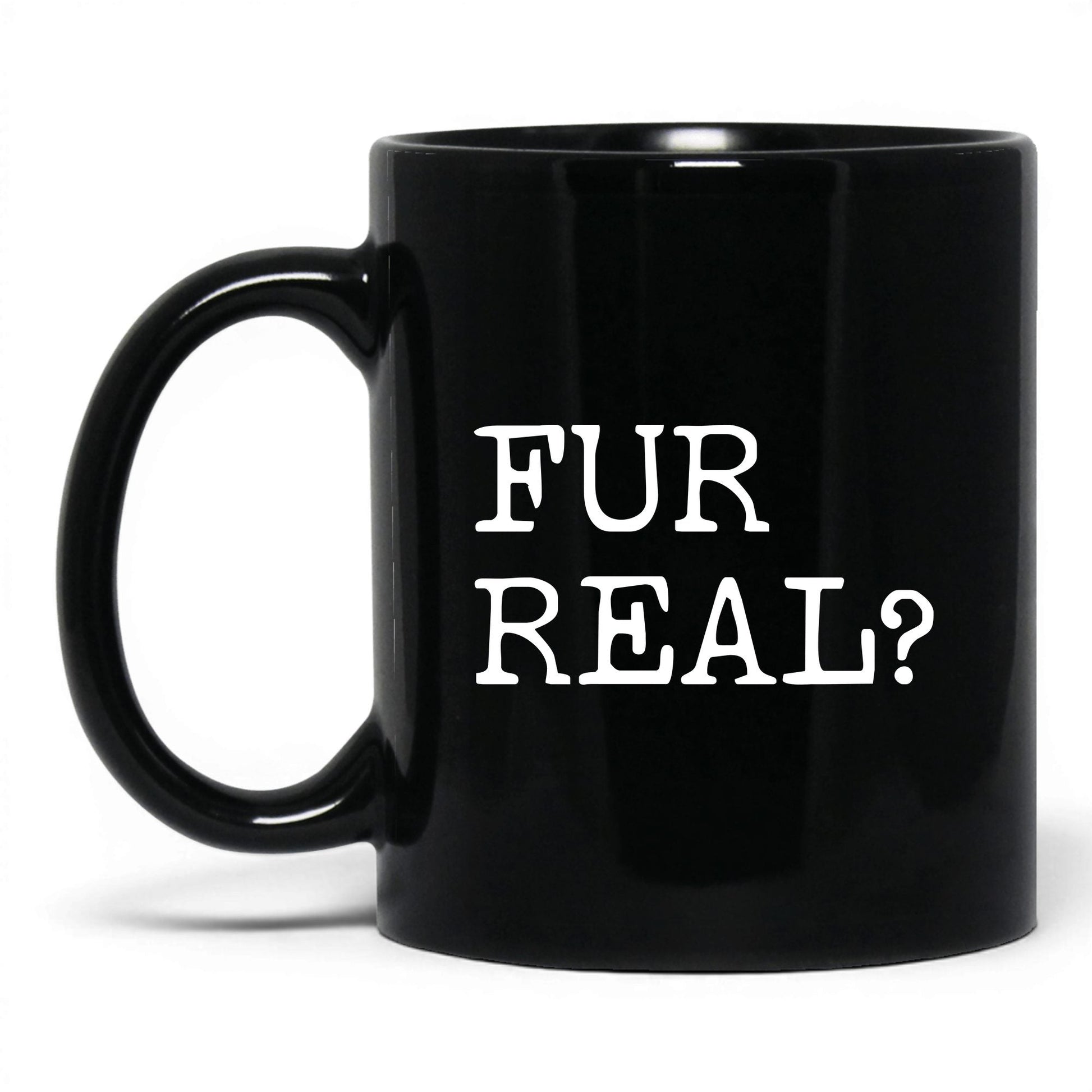 Fur Real 11oz black coffee mug