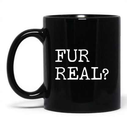 Fur Real 11oz black coffee mug