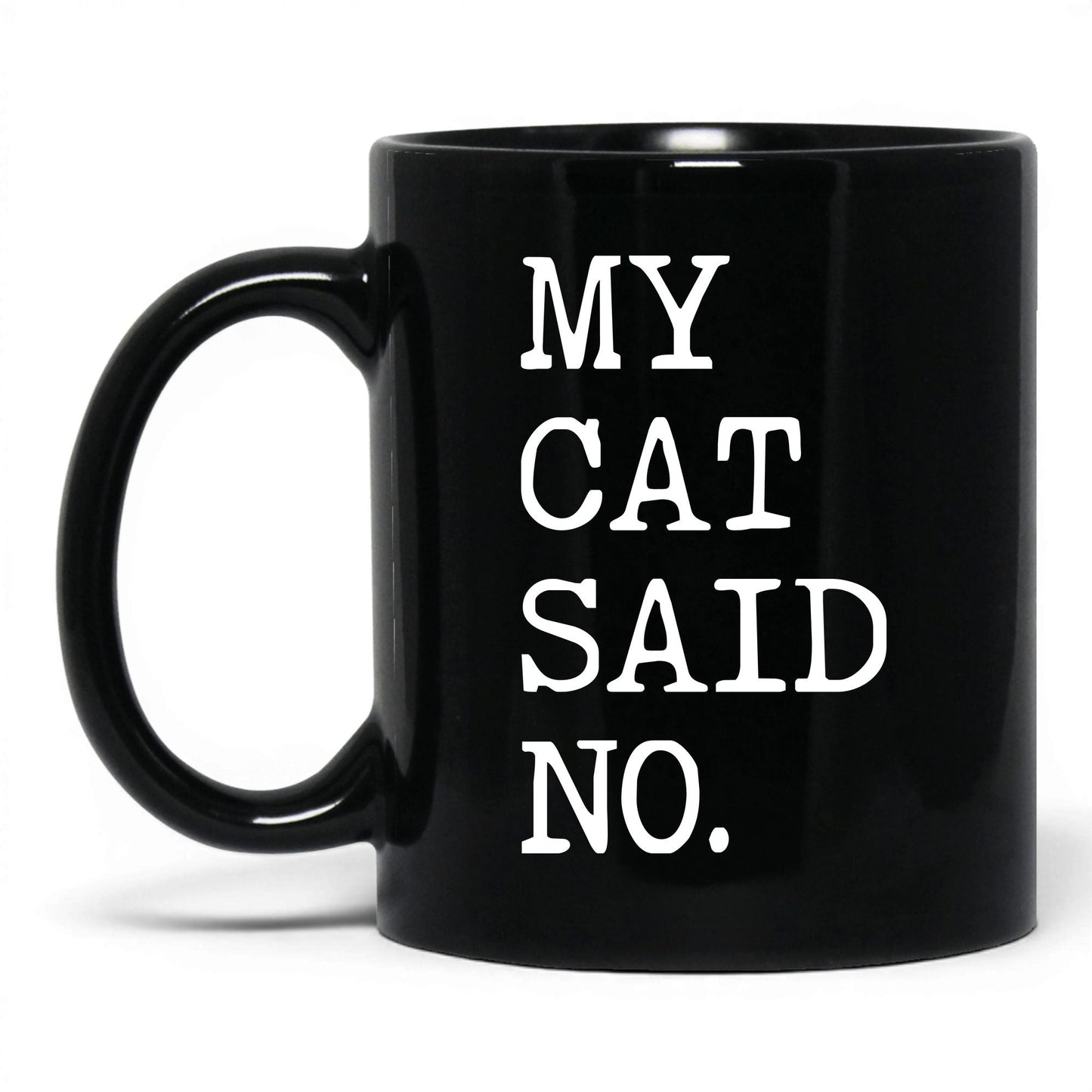 My Cat Said No 11oz black coffee mug