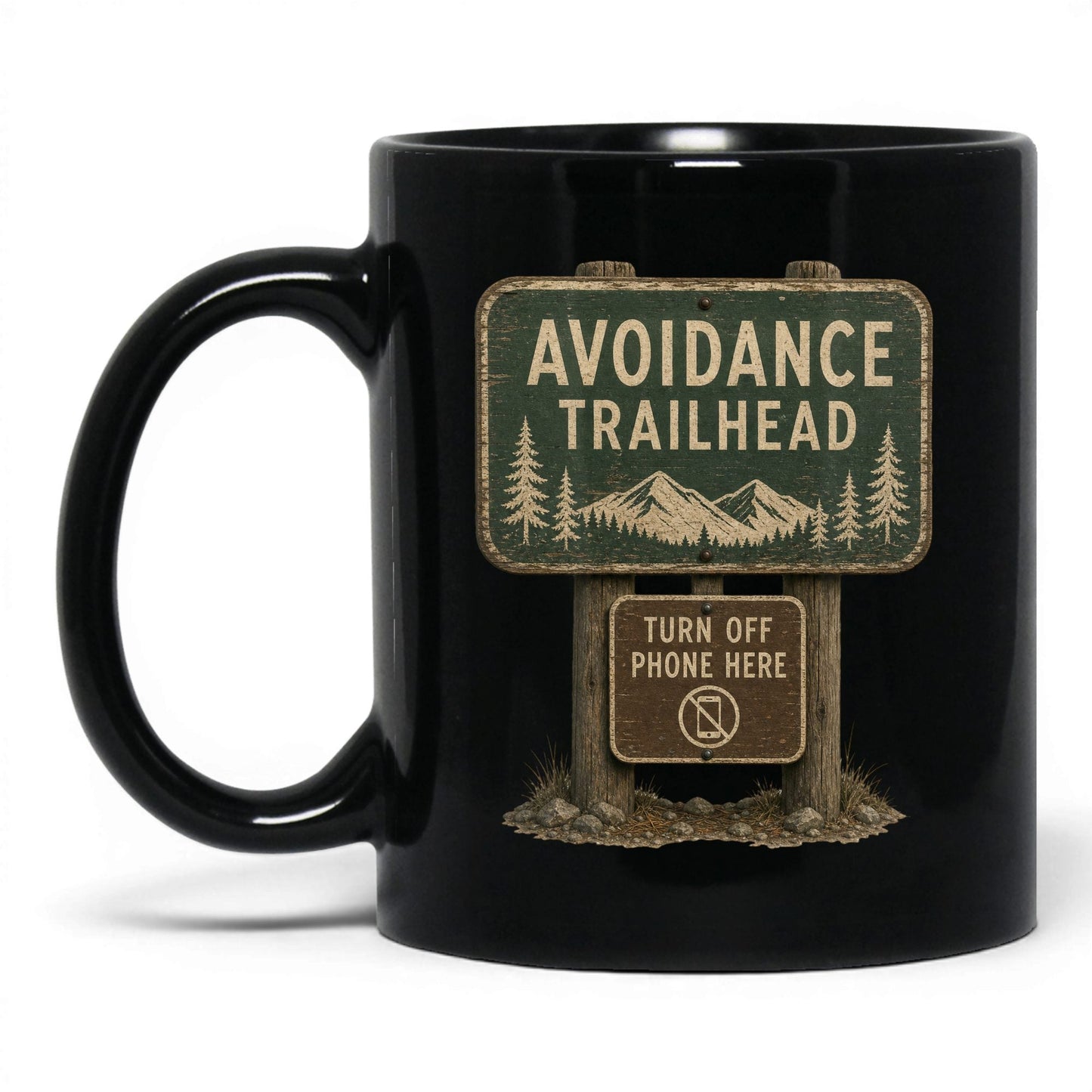 Avoidance Trailhead Mug – 11oz Black Mug