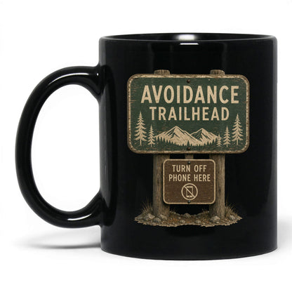 Avoidance Trailhead Mug – 11oz Black Mug