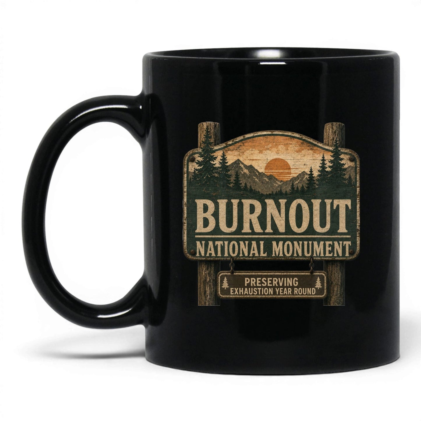 Burnout National Monument Mug – 11oz Black Mug