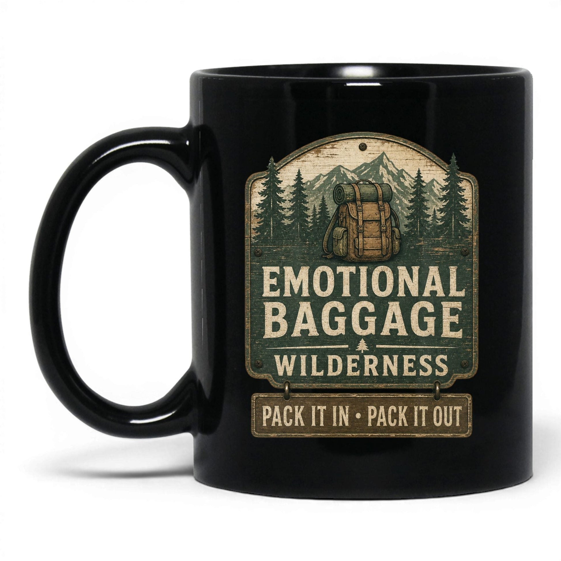 Emotional Baggage Wilderness Mug – 11oz Black Mug