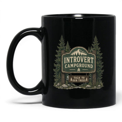 Introvert Campground Mug – 11oz Black Mug