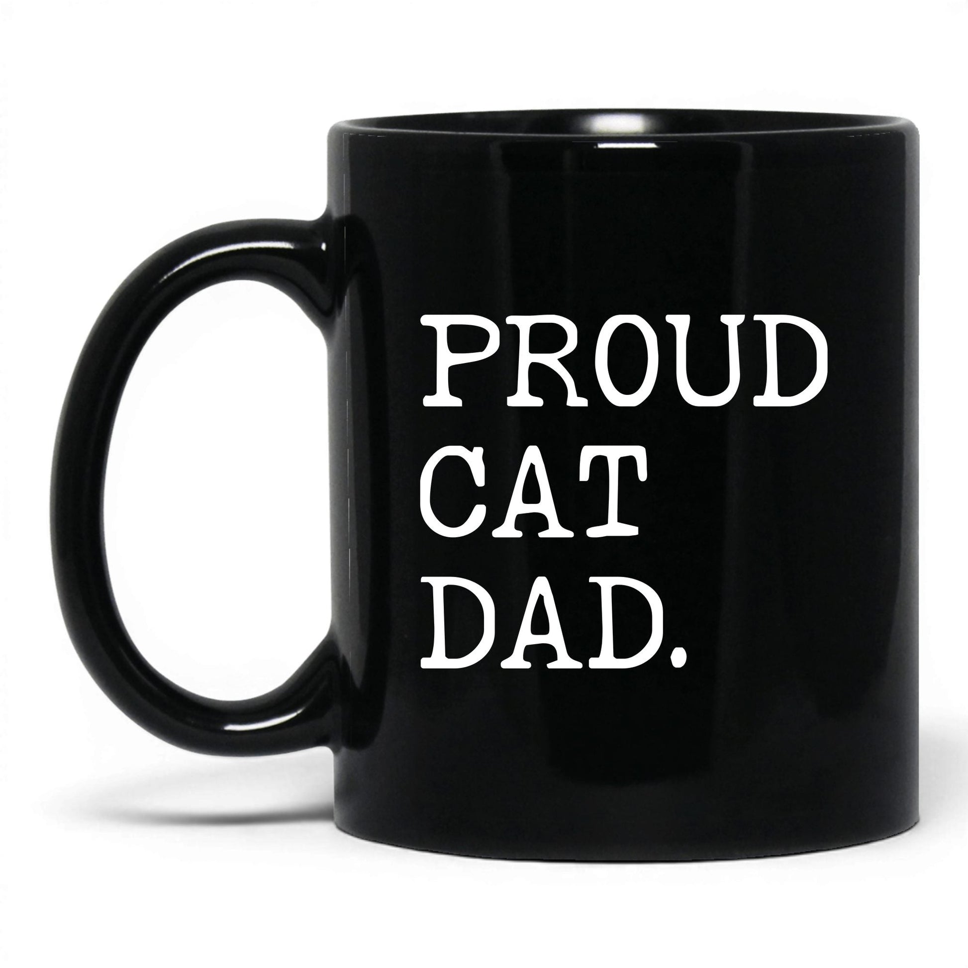 Proud Cat Dad 11oz black coffee mug