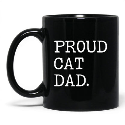 Proud Cat Dad 11oz black coffee mug