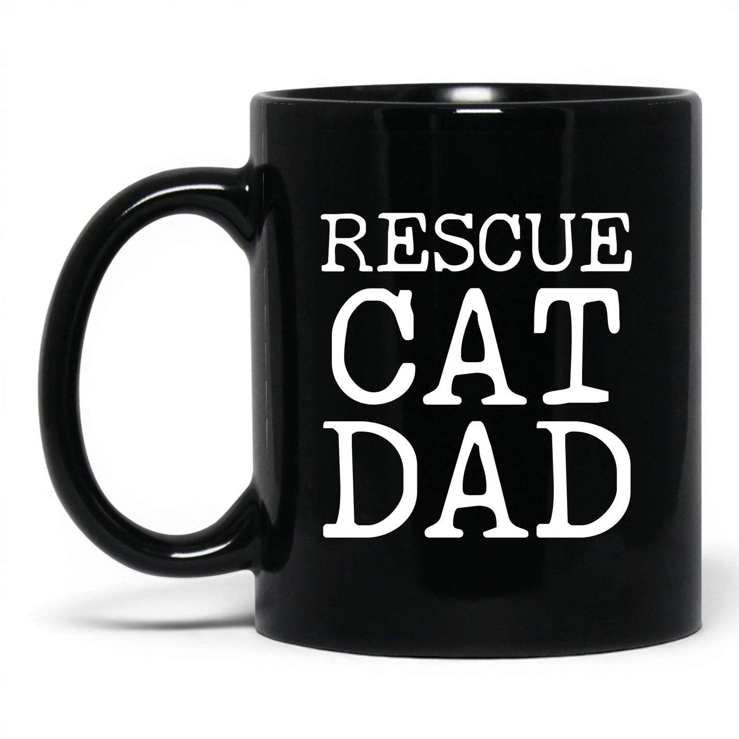 Rescue Cat Dad 11oz black coffee mug