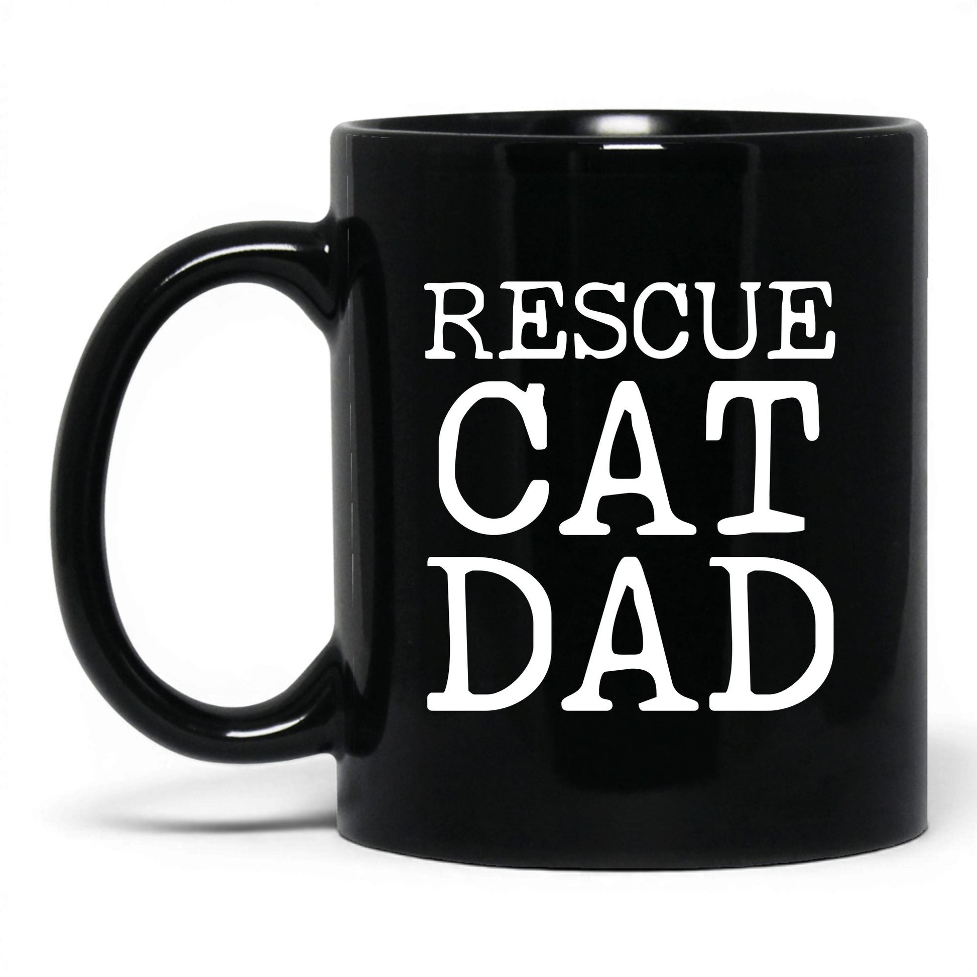 Rescue Cat Dad 11oz black coffee mug