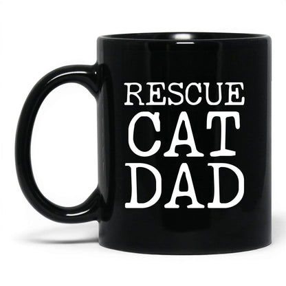 Rescue Cat Dad 11oz black coffee mug