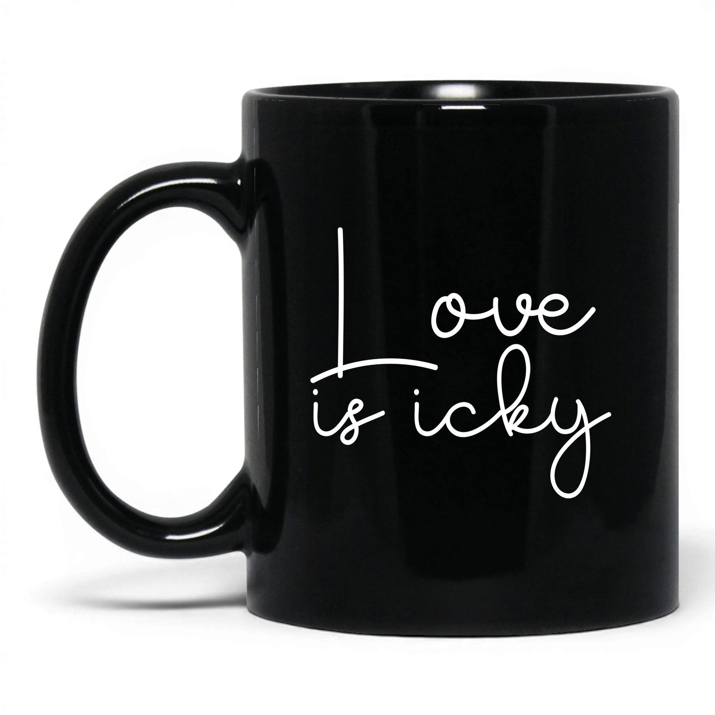 Love Is Icky Mug – 11oz Black Mug