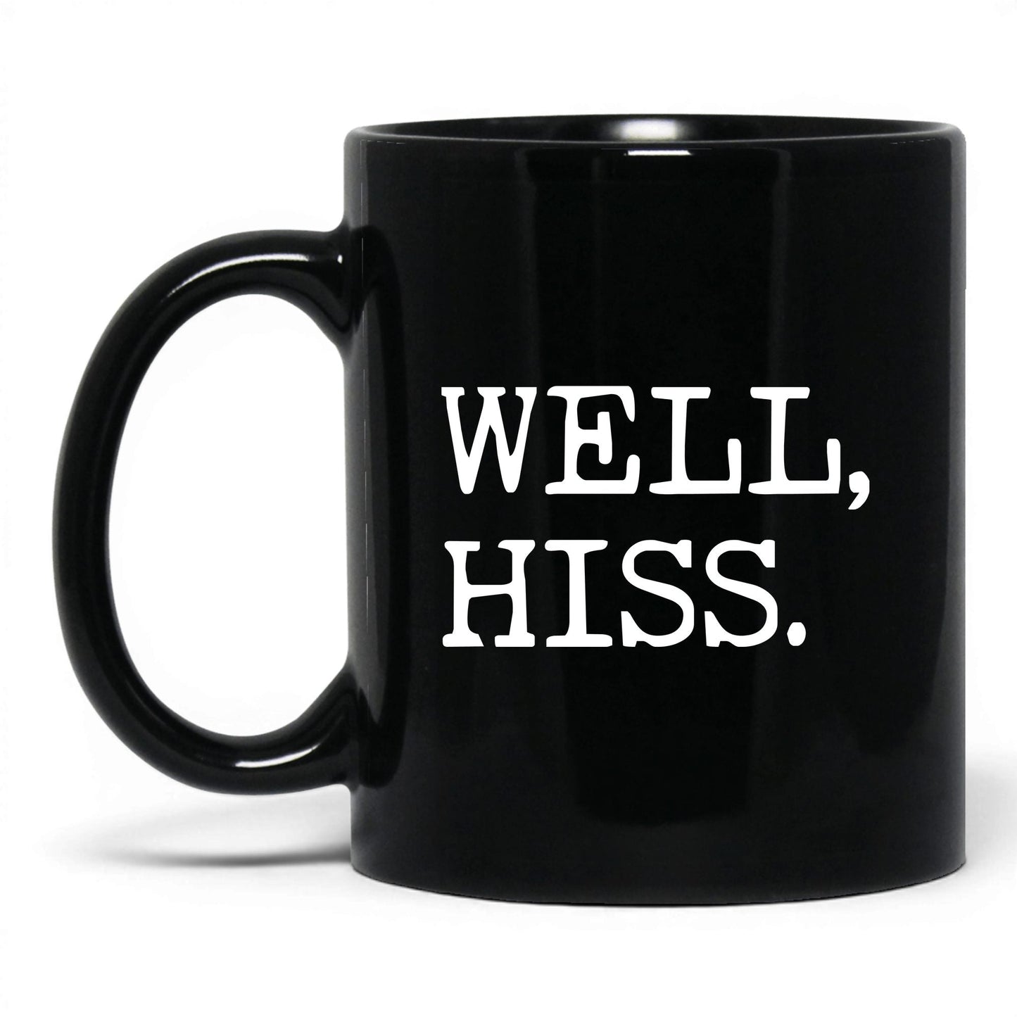 Well Hiss 11oz black coffee mug