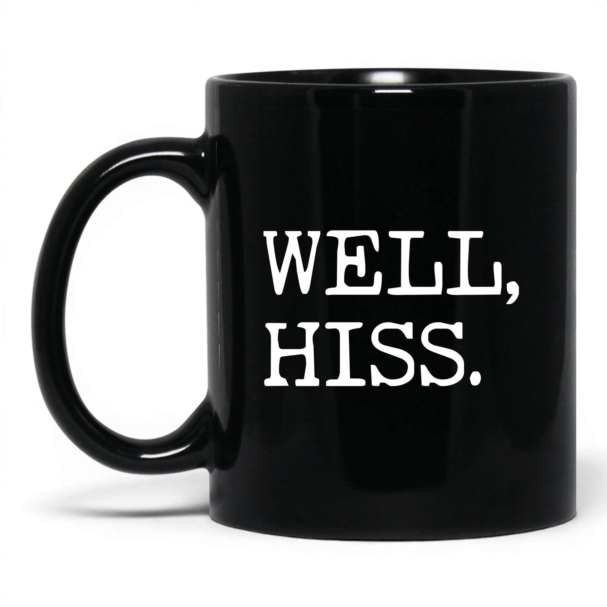 Well Hiss 11oz black coffee mug