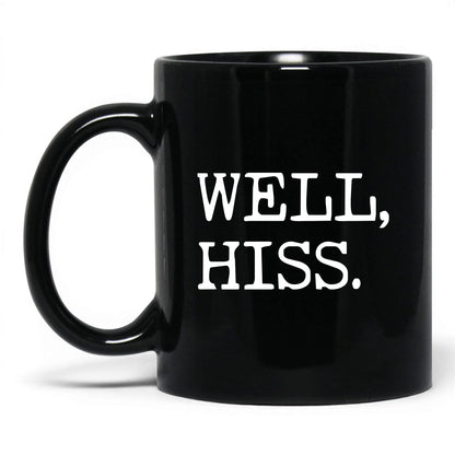 Well Hiss 11oz black coffee mug