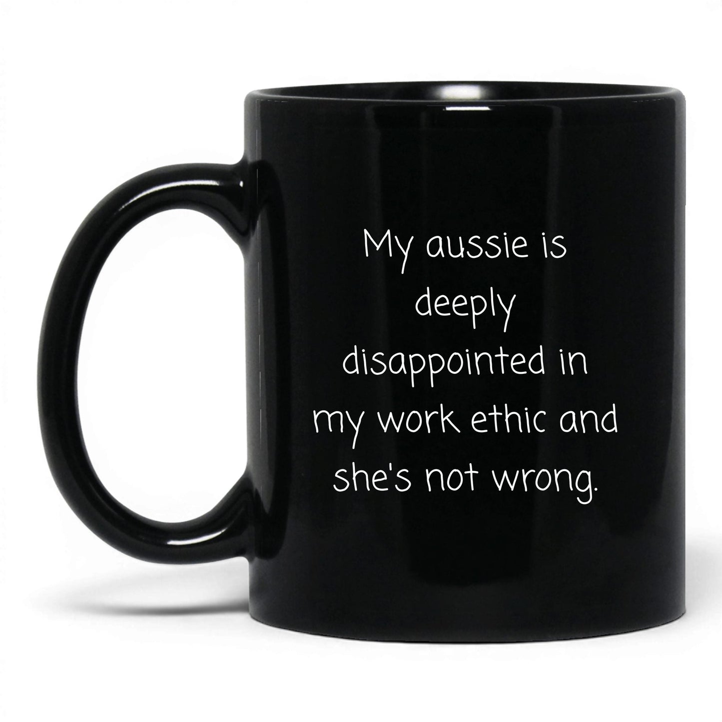 Disappointed Australian Shepherd Mug – 11oz Black Mug