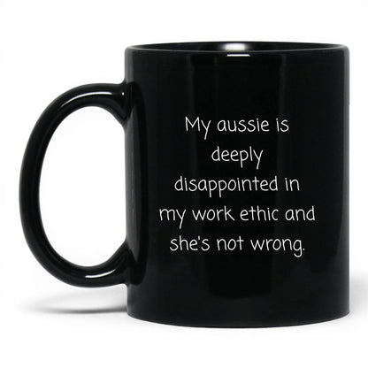 Disappointed Australian Shepherd Mug – 11oz Black Mug
