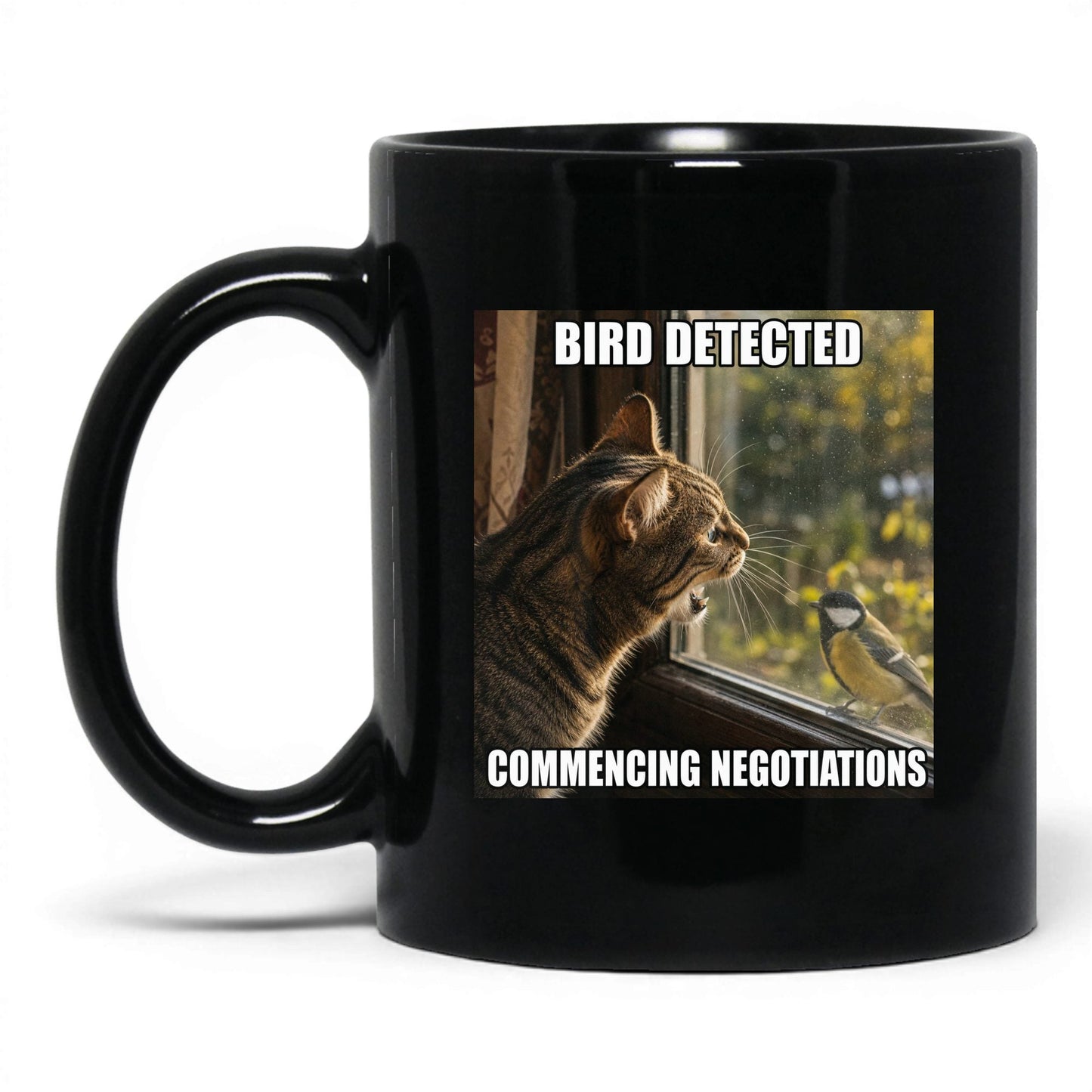 Bird Detected Cat Coffee Mug