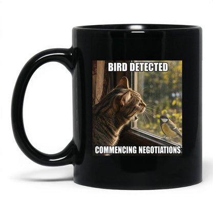 Bird Detected Cat Coffee Mug