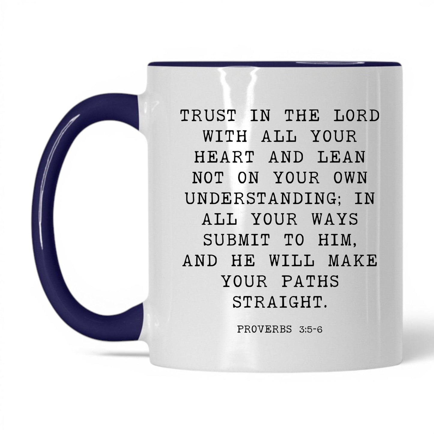 Trust in the Lord Mug – 11oz White/Midnight Blue Mug