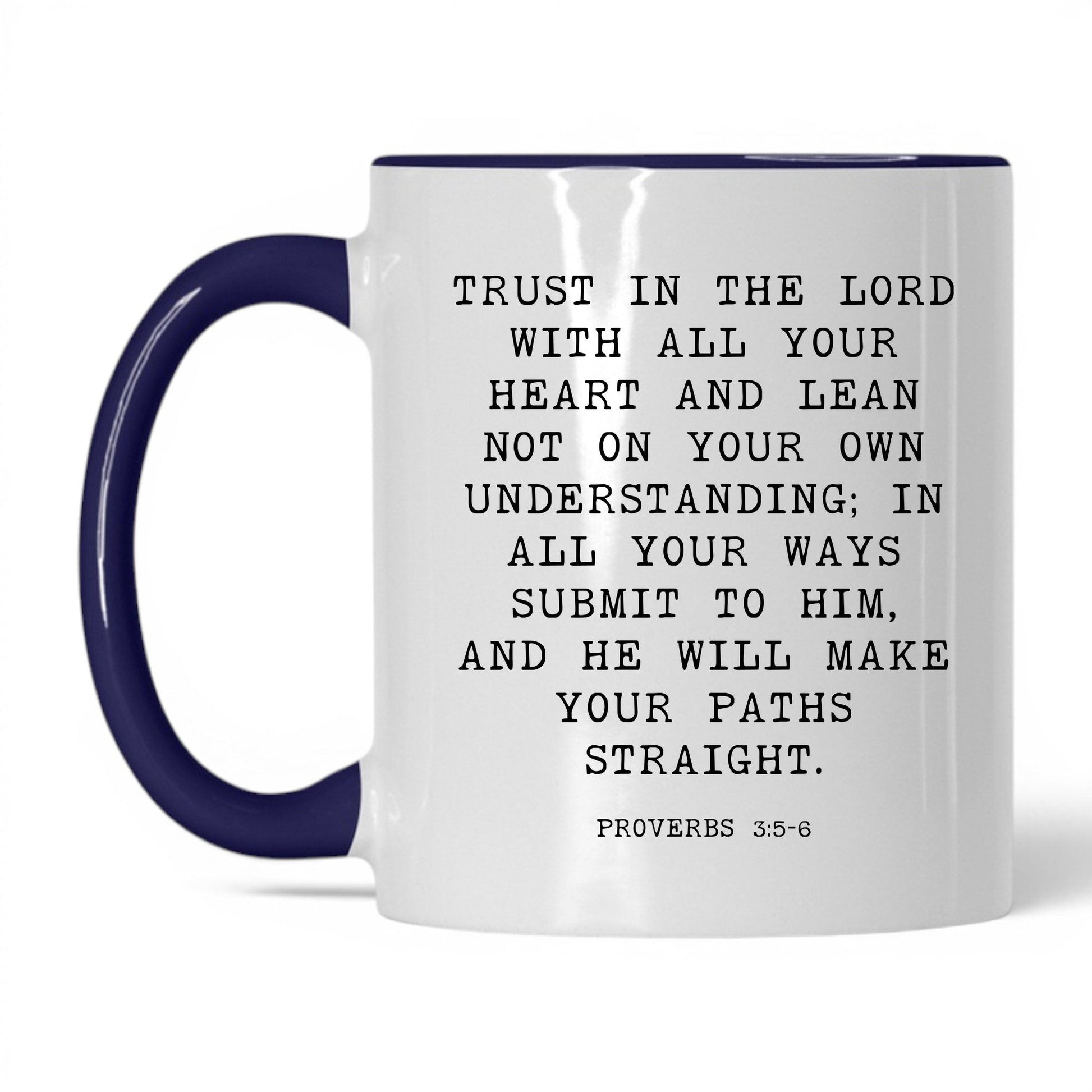 Trust in the Lord Mug – 11oz White/Midnight Blue Mug