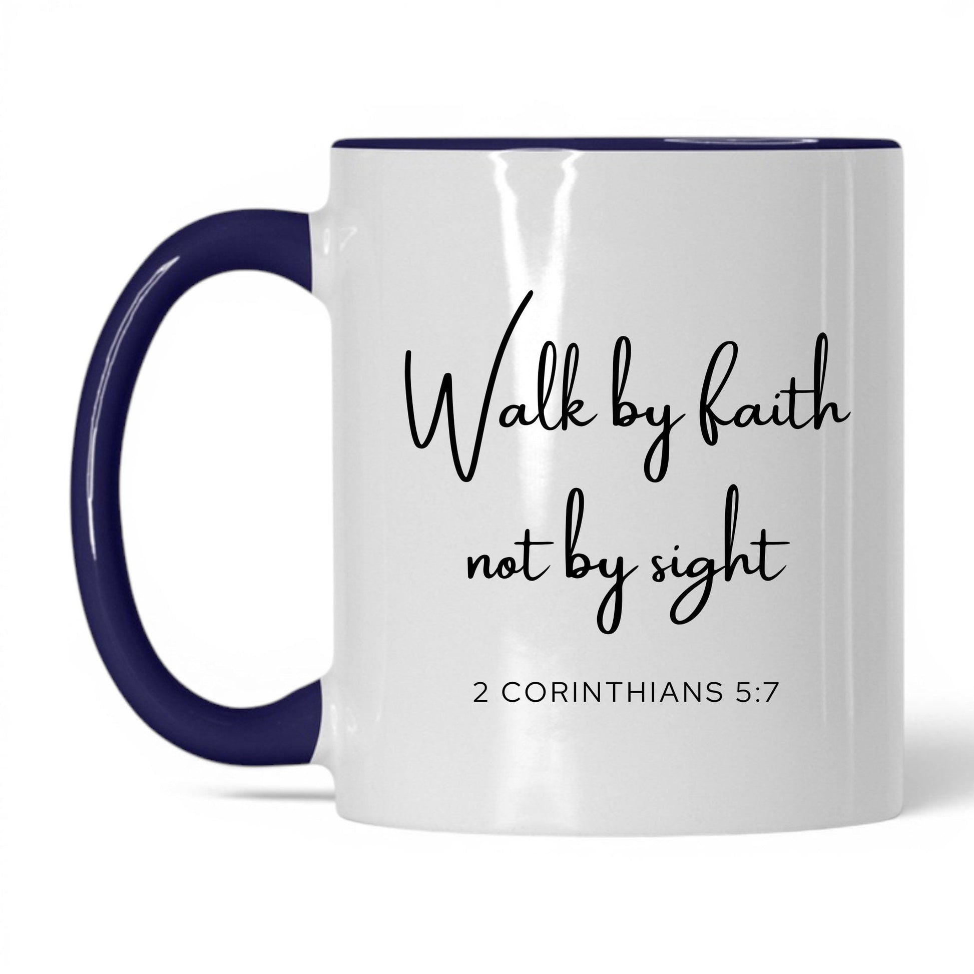 Walk by Faith Not by Sight Mug – 11oz White/Red Mug