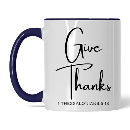 Give Thanks Mug – 11oz White/Red Mug