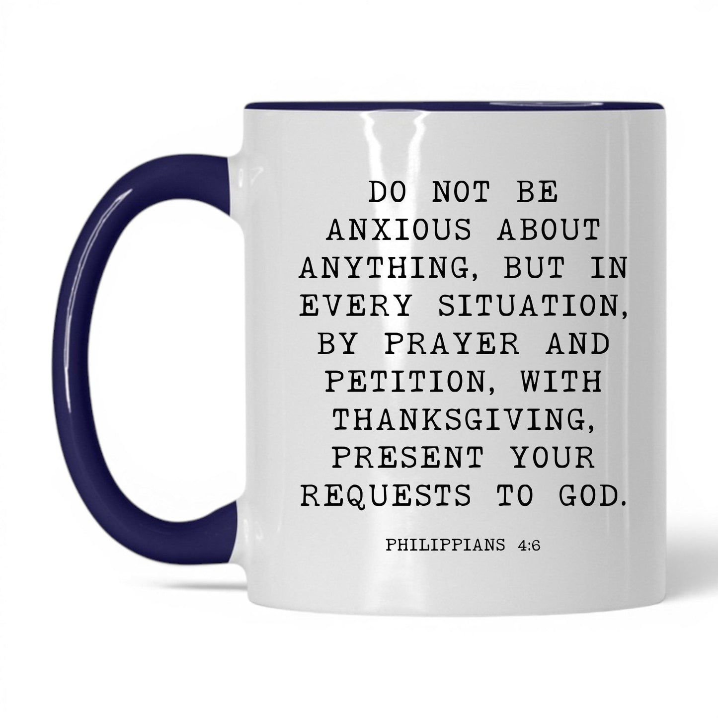 Do Not Be Anxious Mug – 11oz White/Midnight Blue Mug