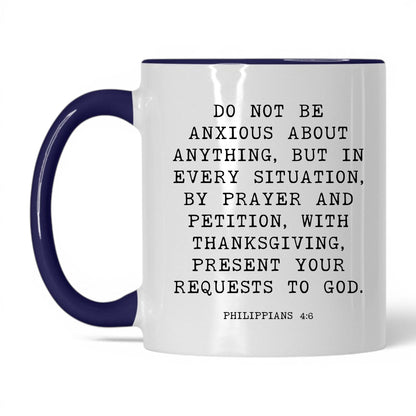 Do Not Be Anxious Mug – 11oz White/Midnight Blue Mug