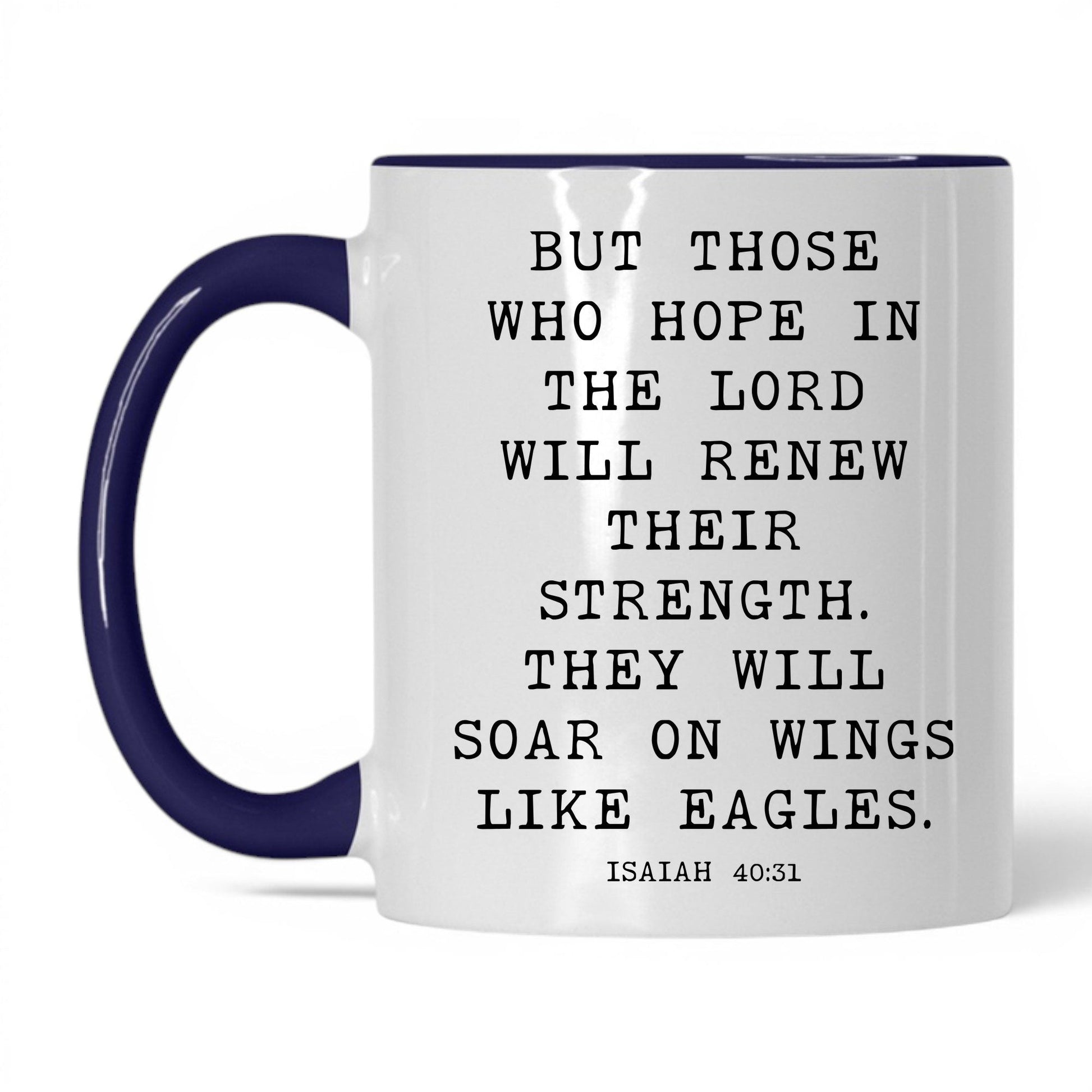 Wings Like Eagles Mug – 11oz White/Midnight Blue Mug