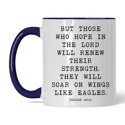 Wings Like Eagles Mug – 11oz White/Midnight Blue Mug