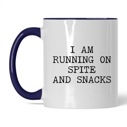 Running on Spite and Snacks Coffee Mug