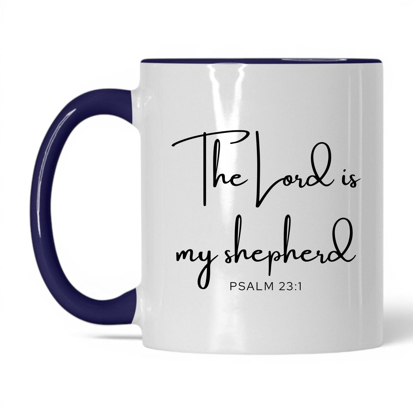 The Lord Is My Shepherd Coffee Mug – 11oz White/Red Mug