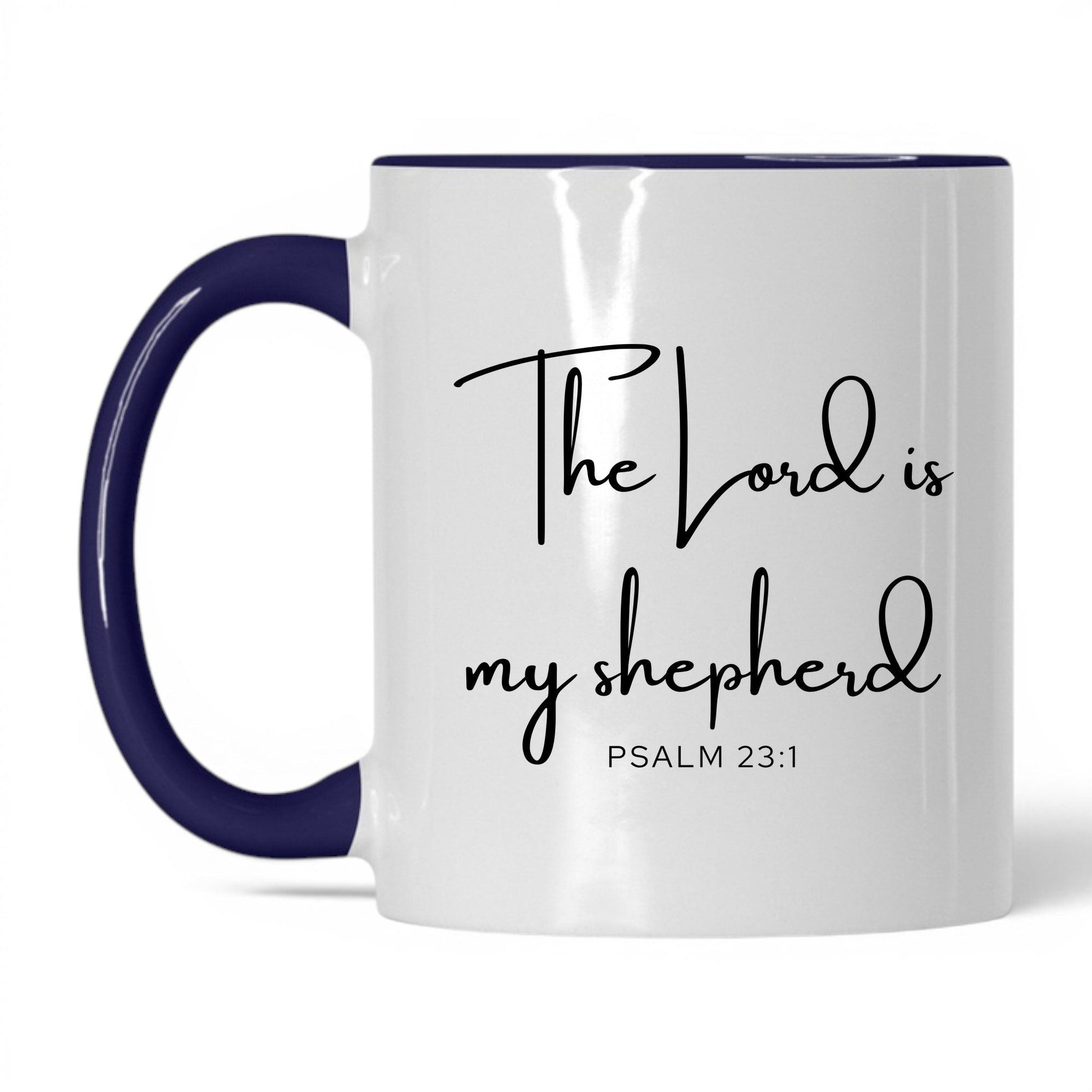 The Lord Is My Shepherd Coffee Mug – 11oz White/Red Mug