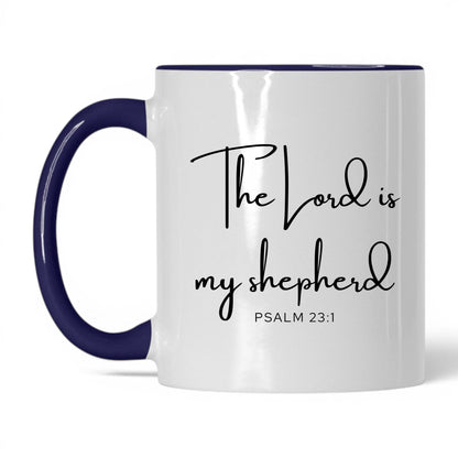 The Lord Is My Shepherd Coffee Mug – 11oz White/Red Mug