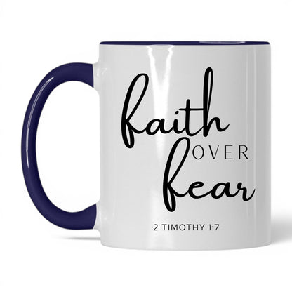 Faith Over Fear Mug – 11oz White/Red Mug