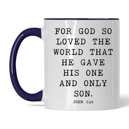 For God So Loved the World Mug – 11oz White/Midnight Blue Mug