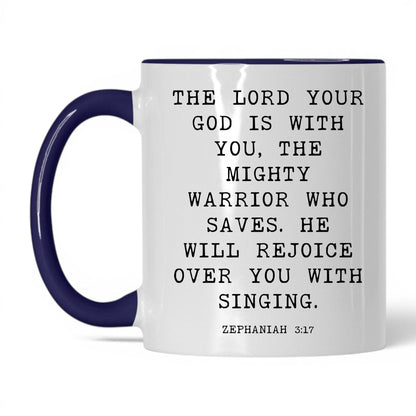 The Lord Is With You Mug – 11oz White/Red Mug