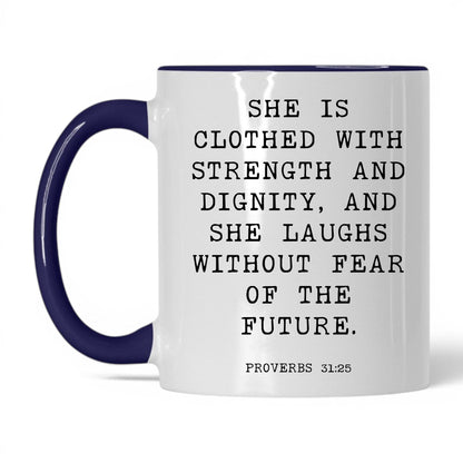Strength and Dignity Mug – 11oz White/Red Mug