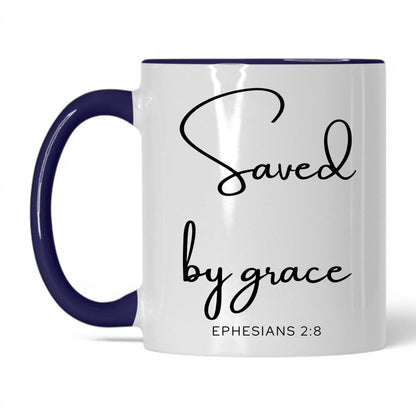 Saved by Grace Mug – 11oz White/Red Mug