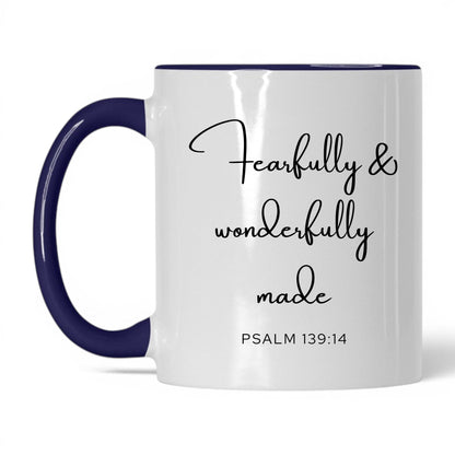 Fearfully and Wonderfully Made Mug – 11oz White/Red Mug