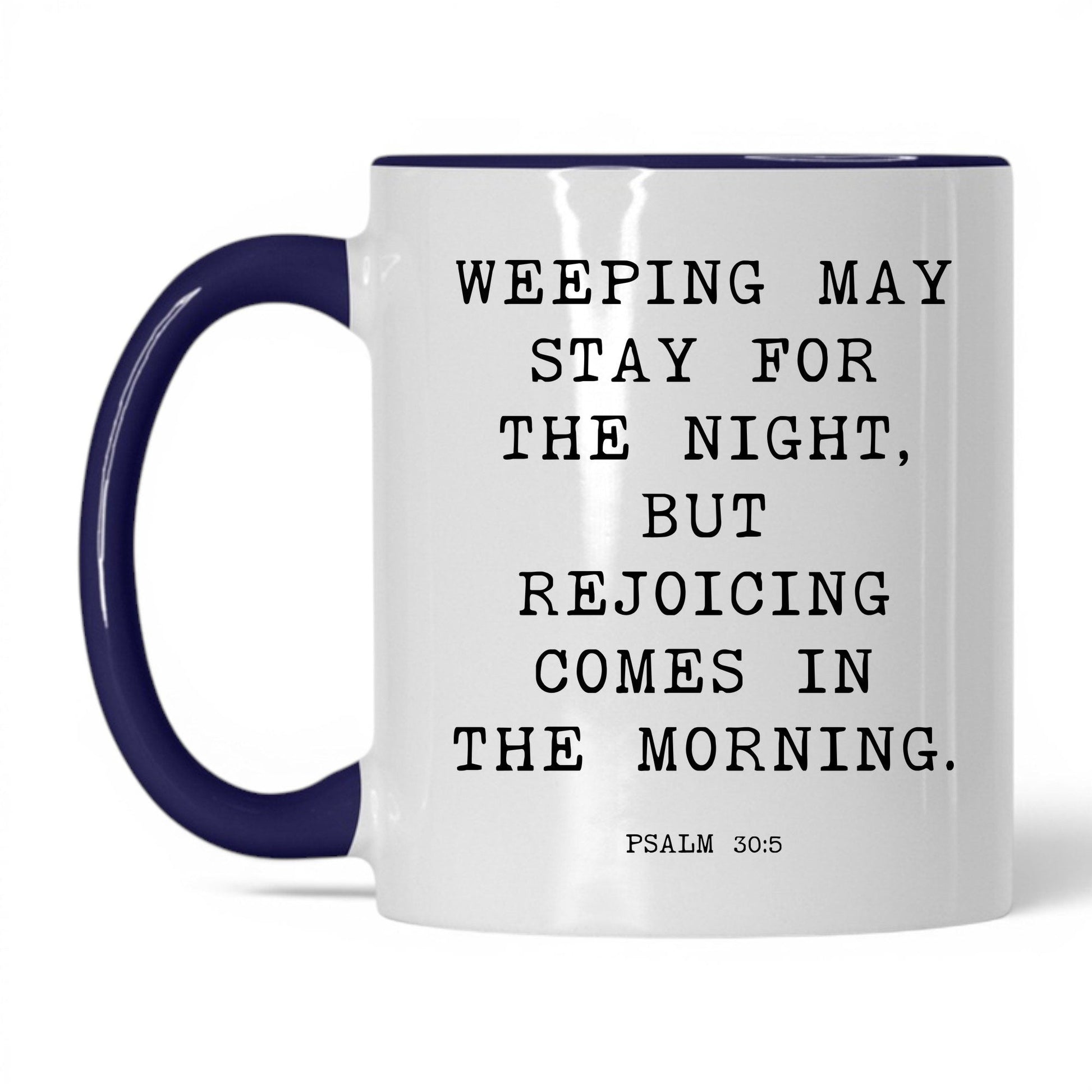 Joy Comes in the Morning Mug – 11oz White/Red Mug