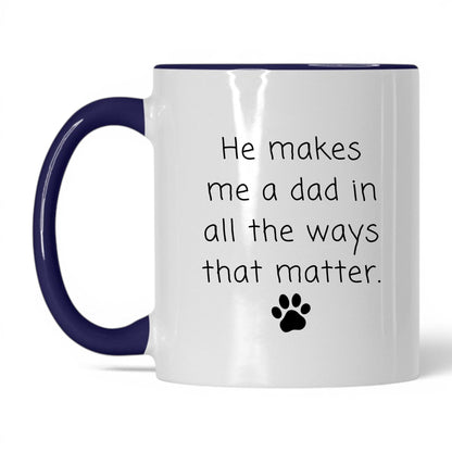 He Makes Me a Dad Mug – 11oz White/Midnight Blue Mug