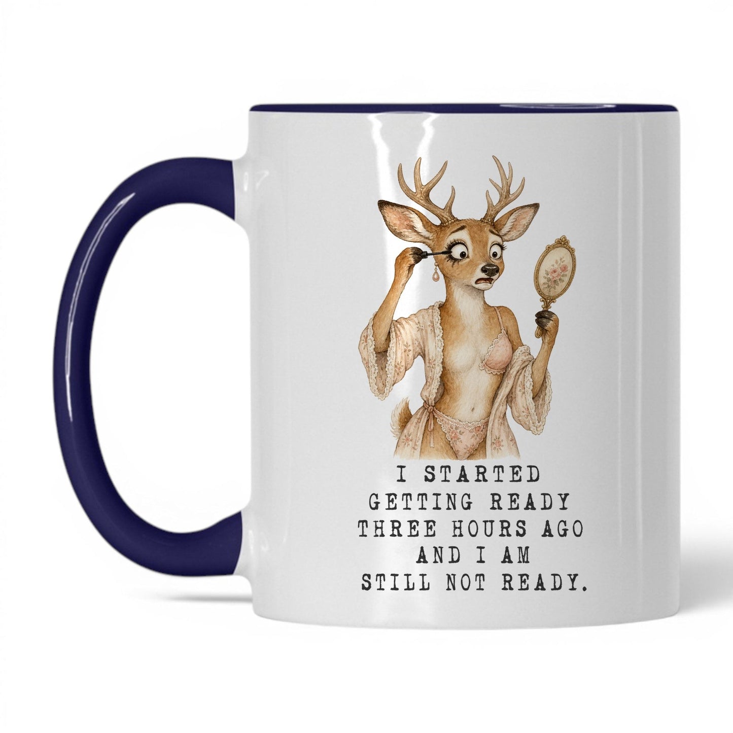 Still Not Ready Deer Mug – 11oz White/Midnight Blue Mug