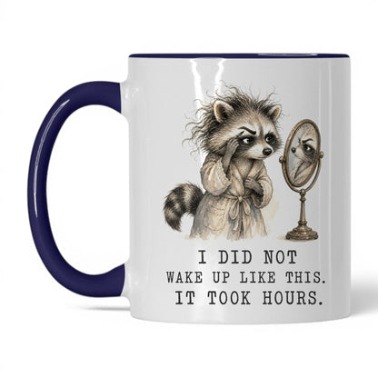 It Took Hours Raccoon Mug – 11oz White/Midnight Blue Mug