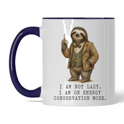 Energy Conservation Mode Sloth Mug – 11oz White/Midnight Blue Mug