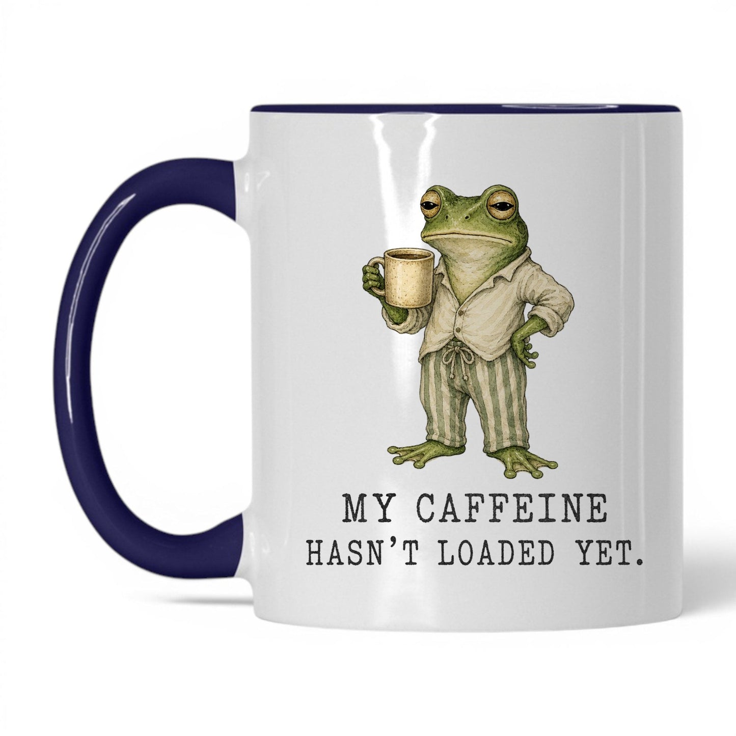 Not a Morning Person Frog Mug – 11oz White/Midnight Blue Mug