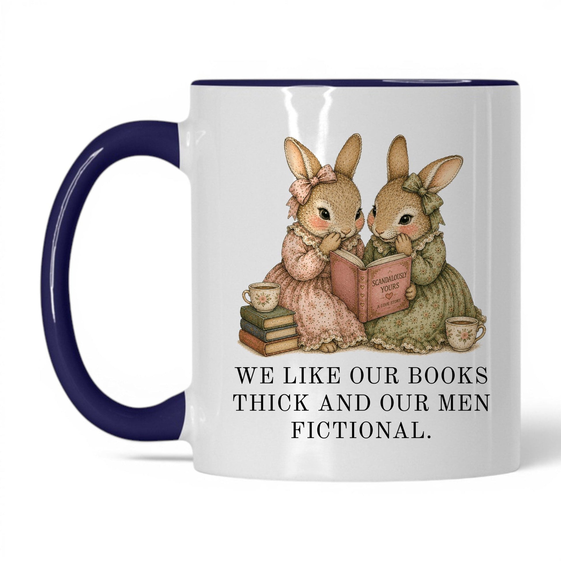 Thick Books Fictional Men Mug – 11oz White/Midnight Blue Mug